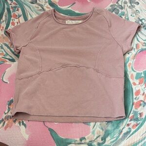 Free People Dusty Pink Short Sleeve Top